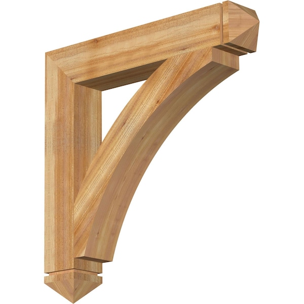 Ekena Millwork Thorton Arts & Crafts Rough Sawn Bracket, Western Red Cedar, 6"W x 38"D x 38"H BKT06X38X38THR03RWR - main